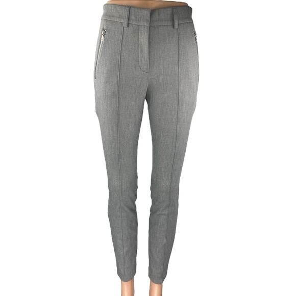 Express Women's Gray High Waisted Zip Pockets Skinny Trousers Dress Pants Sz 2 - Picture 1 of 5